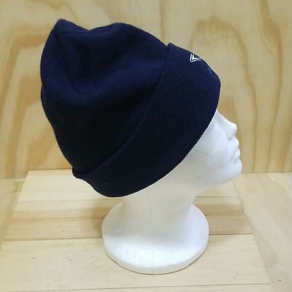 Vintage NFL Dallas Authentic Cowboys Logo Black Knit Ski Beanie Hat - Picture 3 of 6